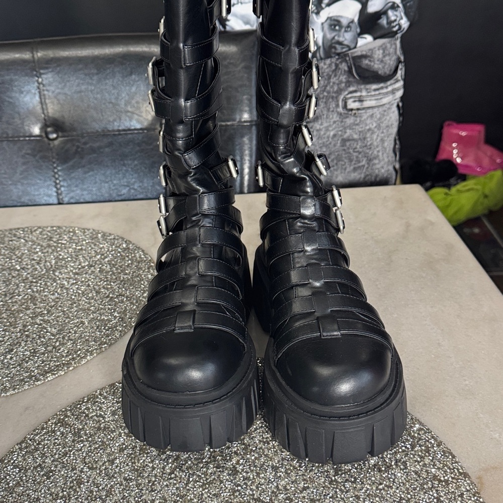Dollskill darker wavs black platform boots 9 - Picture 3 of 12